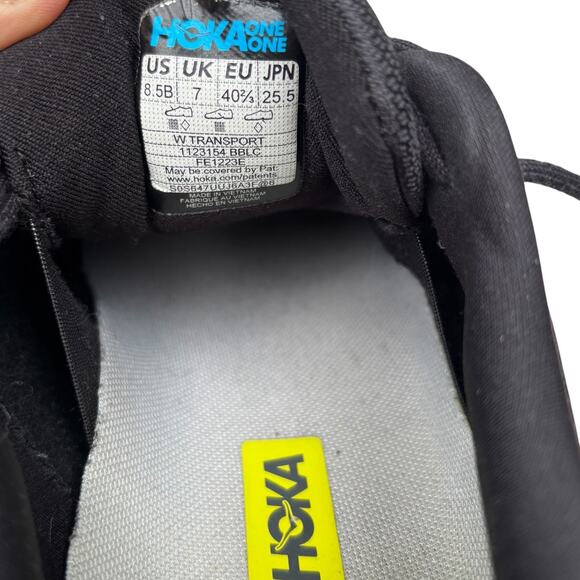 Hoka Transport Women's US Size 8.5B   Color: Black/Black Run Walk Gym - Picture 8 of 8